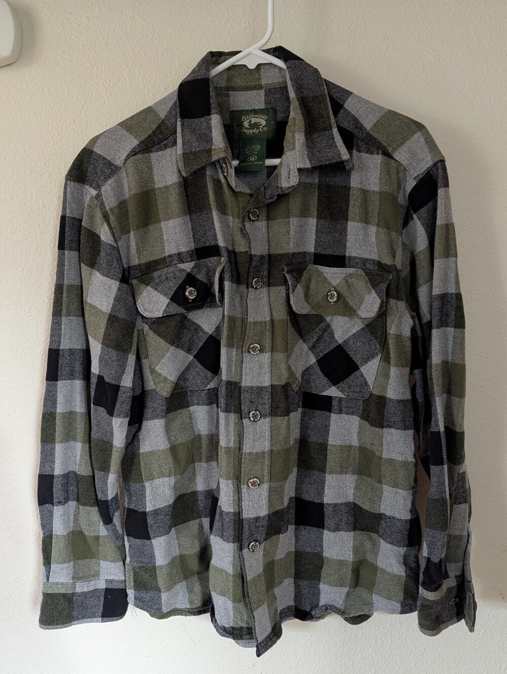 Olive Black Grey Plaid Shirt